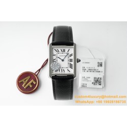 Cartier - Tank Solo 24.4mm White Dial on Lychee Grain Leather AF Quartz
