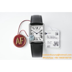 Cartier - Tank Solo 27.4mm White Dial on Lychee Grain Leather AF Quartz