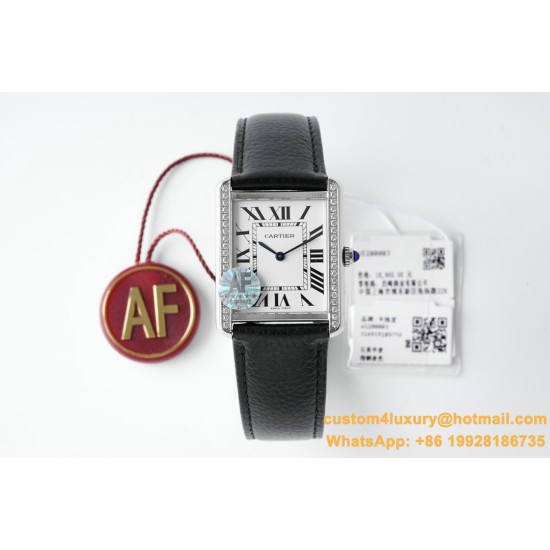 Cartier - Tank Solo 27.4mm White Dial on Lychee Grain Leather AF Quartz