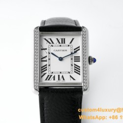 Cartier - Tank Solo 27.4mm White Dial on Lychee Grain Leather AF Quartz