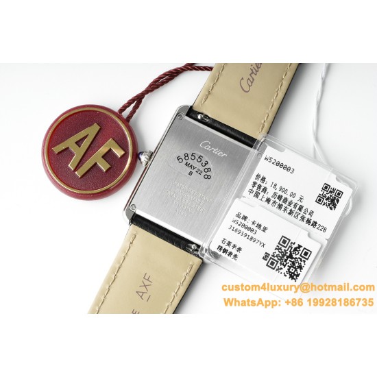 Cartier - Tank Solo 27.4mm White Dial on Lychee Grain Leather AF Quartz