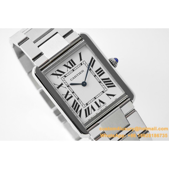 Cartier - Tank Solo 27.4mm SS/SS White Dial AF Quartz