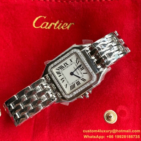 Cartier - Panthere Secrete De 27mm Ladies Diam SS/SS Wht GF Swiss Qtz