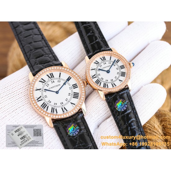 Ronde Solo Date 30mm/36mm Dimaonds RG/LE White Dial 3WF MY9015
