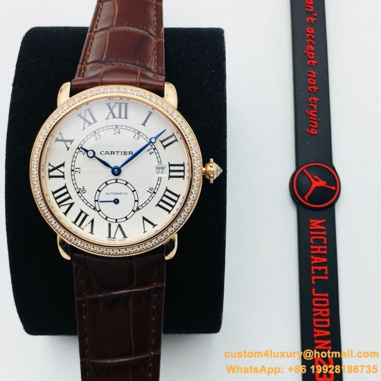 Cartier Ronde Louis 40mm Diamonds RG/LE White Dial RMN EGF 1904-PS