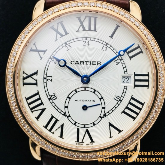 Cartier Ronde Louis 40mm Diamonds RG/LE White Dial RMN EGF 1904-PS