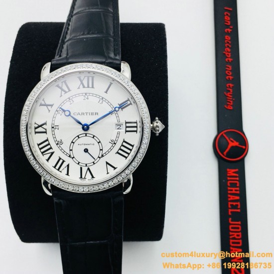 Cartier Ronde Louis 40mm Diamonds SS/LE White Dial RMN EGF 1904-PS