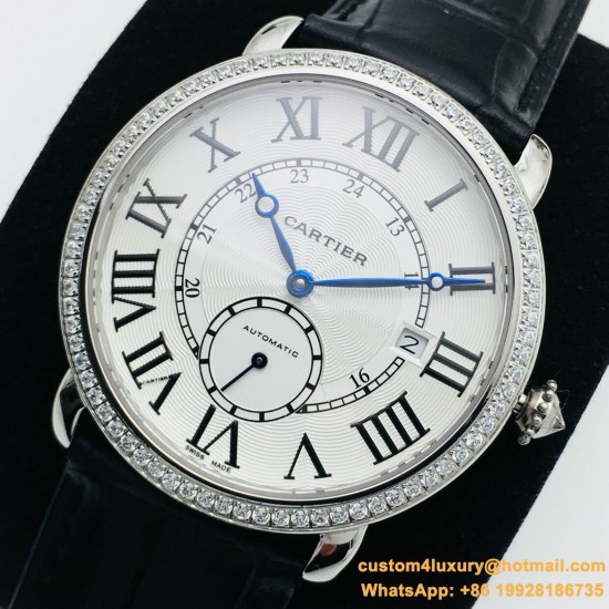 Cartier Ronde Louis 40mm Diamonds SS/LE White Dial RMN EGF 1904-PS