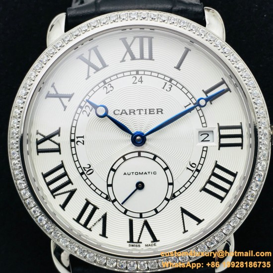 Cartier Ronde Louis 40mm Diamonds SS/LE White Dial RMN EGF 1904-PS