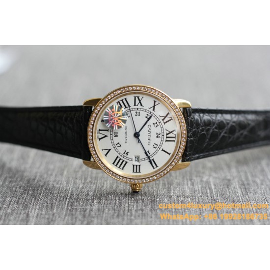 Ronde Solo Date 42mm Dia RG/LE White Dial TWF MY9015