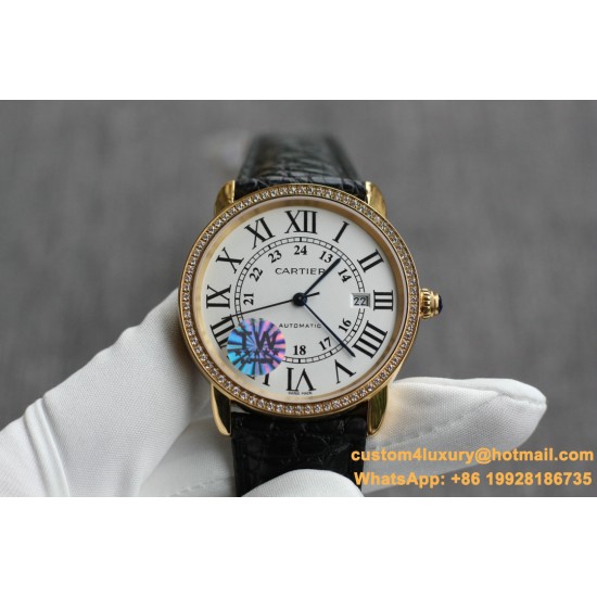 Ronde Solo Date 42mm Dia YG/LE White Dial TWF MY9015