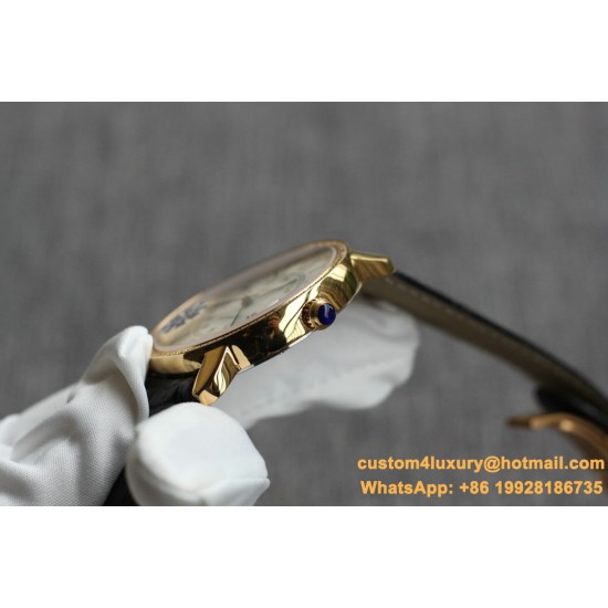 Ronde Solo Date 42mm Dia YG/LE White Dial TWF MY9015