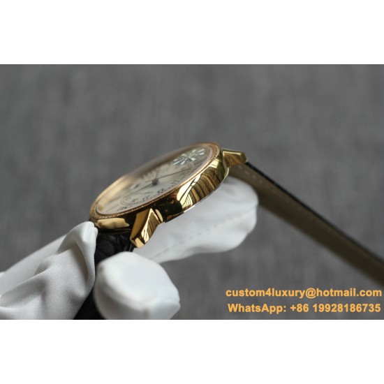 Ronde Solo Date 42mm Dia YG/LE White Dial TWF MY9015