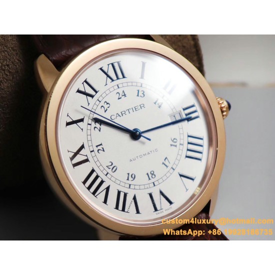Ronde Solo Date 42mm RG/LE White Dial TWF MY9015