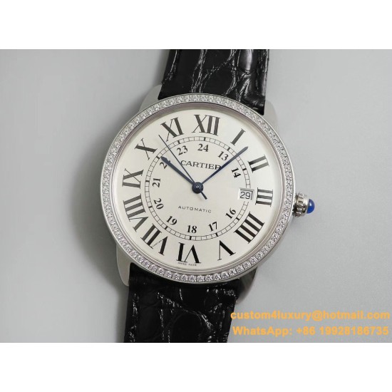 Ronde Solo Date 42mm Diam SS/LE White Dial TWF MY9015