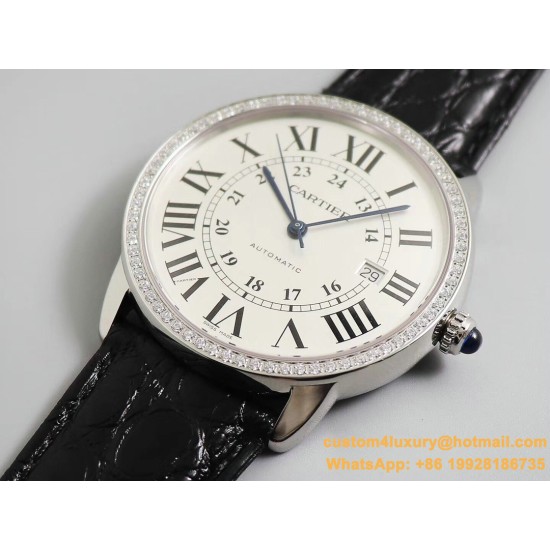 Ronde Solo Date 42mm Diam SS/LE White Dial TWF MY9015
