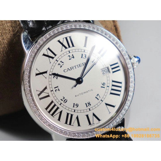 Ronde Solo Date 42mm Diam SS/LE White Dial TWF MY9015