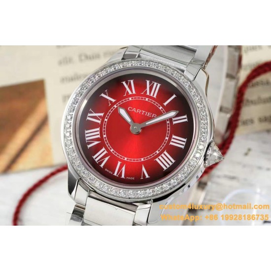 Ronde Must 29mm Diam SS/SS Red Dial AF Quartz