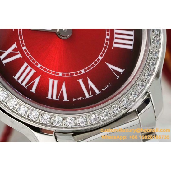 Ronde Must 29mm Diam SS/SS Red Dial AF Quartz