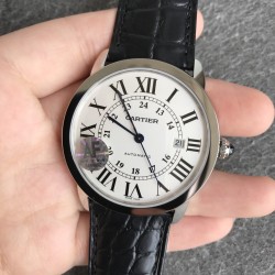 Ronde Solo Date 42mm Togo SS/LE White Dial AF MY9015