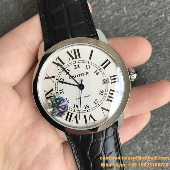 Ronde Solo Date 42mm Togo SS/LE White Dial AF MY9015