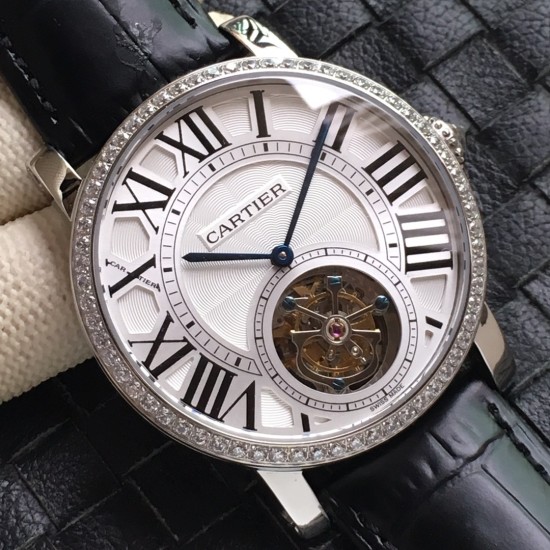 Cartier - Rotonde De Cartier Tourb HPI00593 SS/LE White/Diam BBR Asia Tourb