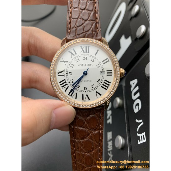 Ronde Solo Date 42mm Dia RG/LE White Dial TWF MY9015