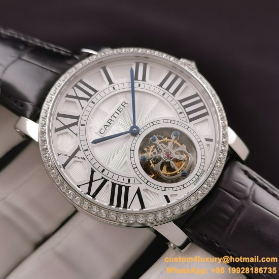 Cartier - Rotonde De Cartier Tourb HPI00593 SS/LE White/Diam BBR Asia Tourb