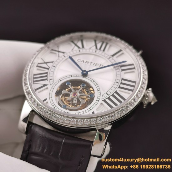 Cartier - Rotonde De Cartier Tourb HPI00593 SS/LE White/Diam BBR Asia Tourb