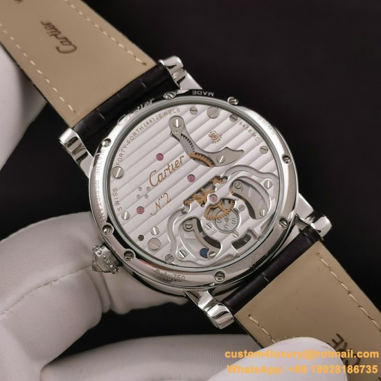 Cartier - Rotonde De Cartier Tourb HPI00593 SS/LE White/Diam BBR Asia Tourb