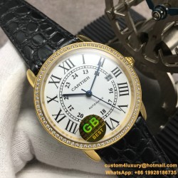 Ronde Solo Date 42mm Dia YG/LE White Dial GBF MY9015