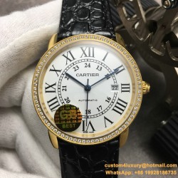 Ronde Solo Date 42mm Dia YG/LE White Dial GBF MY9015