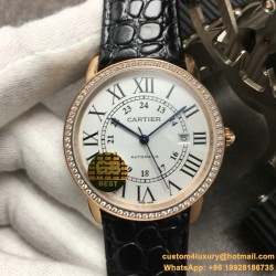 Ronde Solo Date 42mm Dia RG/LE White Dial GBF MY9015