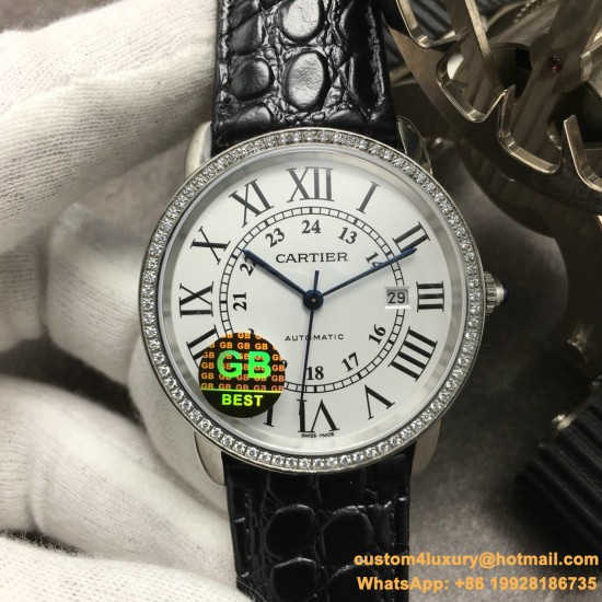Ronde Solo Date 42mm Dia SS/LE White Dial GBF MY9015