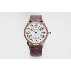 Ronde Solo Date 42mm Dia RG/LE White Dial AF MY9015