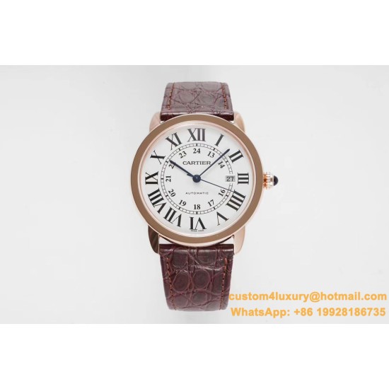 Ronde Solo Date 42mm Dia RG/LE White Dial AF MY9015