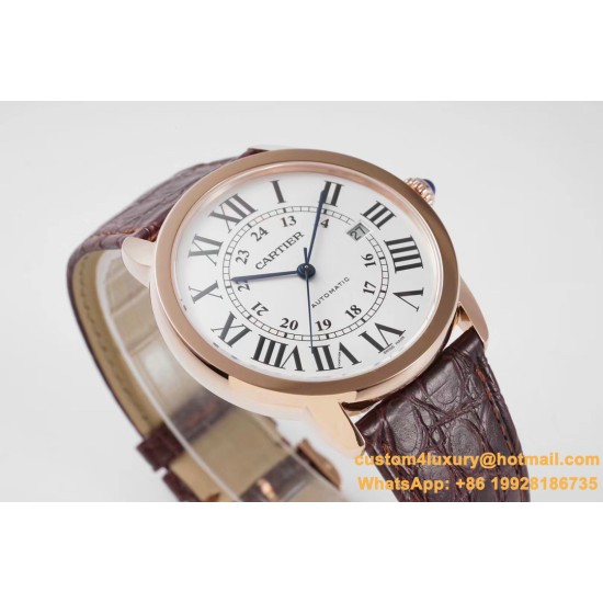 Ronde Solo Date 42mm Dia RG/LE White Dial AF MY9015