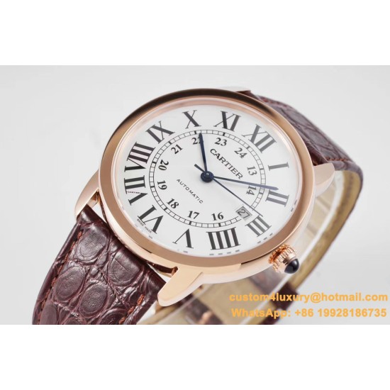 Ronde Solo Date 42mm Dia RG/LE White Dial AF MY9015