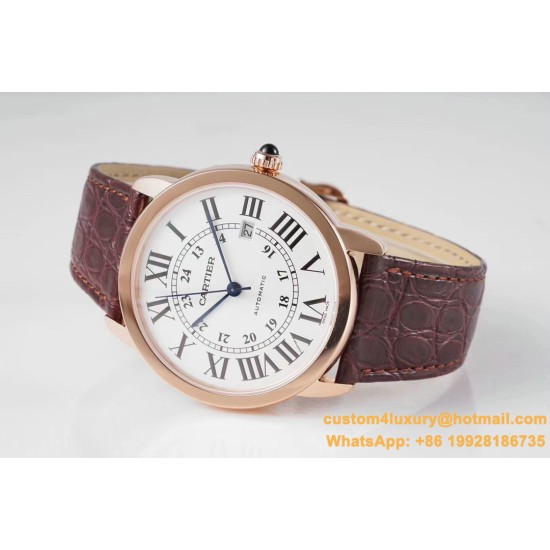 Ronde Solo Date 42mm Dia RG/LE White Dial AF MY9015