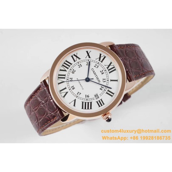 Ronde Solo Date 42mm Dia RG/LE White Dial AF MY9015