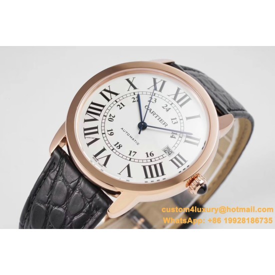 Ronde Solo Date 42mm Dia RG/LE White Dial AF MY9015