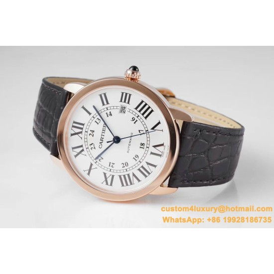 Ronde Solo Date 42mm Dia RG/LE White Dial AF MY9015