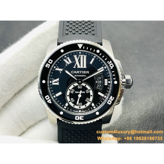 Cartier - Calibre de Cartier 42mm SS/RU Black V9F 1:1 Asia 23J Mod