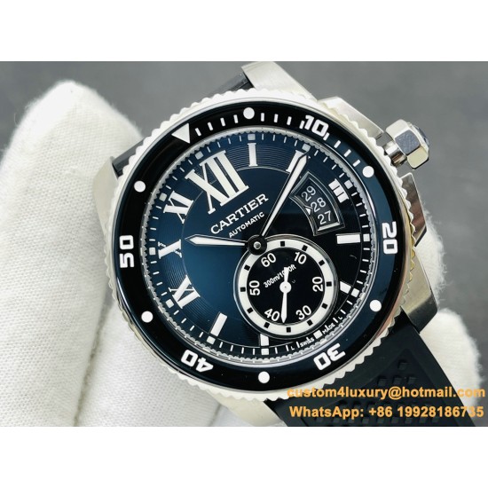 Cartier - Calibre de Cartier 42mm SS/RU Black V9F 1:1 Asia 23J Mod