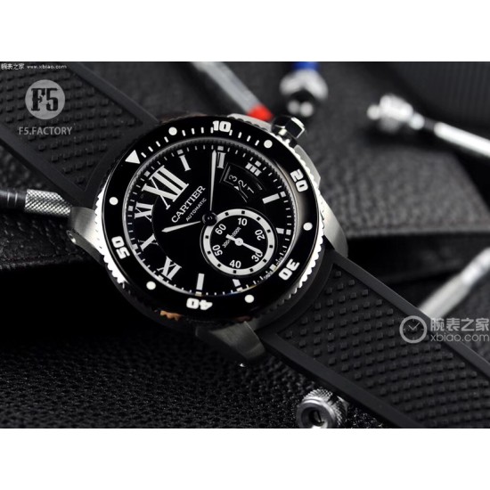 Cartier - Calibre de Cartier 42mm SS/RU Black F5F 1:1 Cal.1904-PS