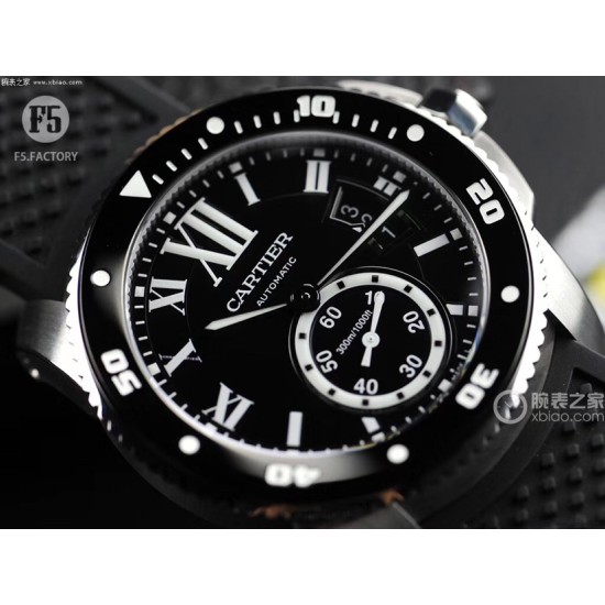 Cartier - Calibre de Cartier 42mm SS/RU Black F5F 1:1 Cal.1904-PS