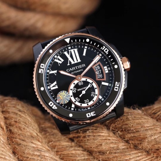Cartier - Calibre de Cartier 42mm RG/SS/RU Black F5F 1:1 Cal.1904-PS