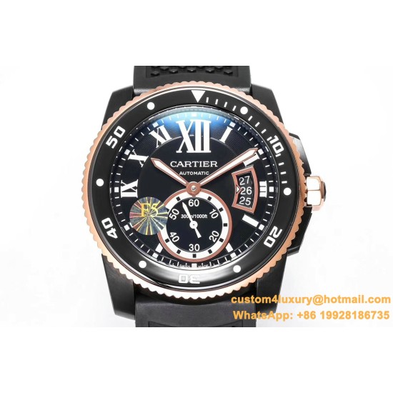Cartier - Calibre de Cartier 42mm RG/SS/RU Black F5F 1:1 Cal.1904-PS