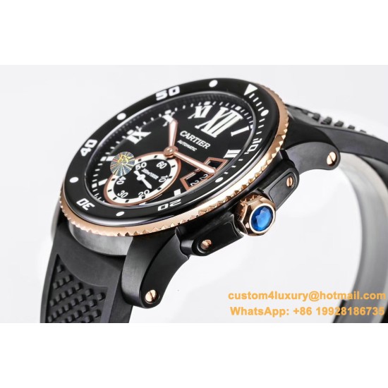 Cartier - Calibre de Cartier 42mm RG/SS/RU Black F5F 1:1 Cal.1904-PS