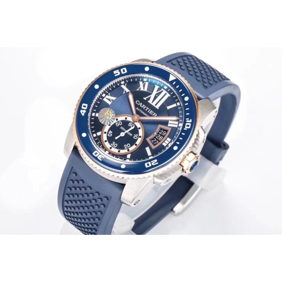 Cartier - Calibre de Cartier 42mm RG/SS/RU Blue F5F 1:1 Cal.1904-PS